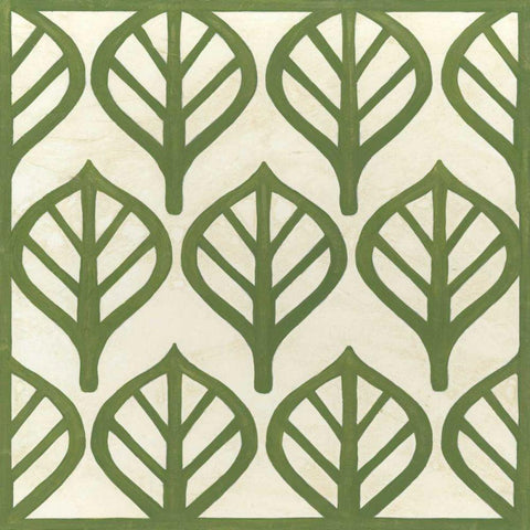 Cottage Leaves II Black Ornate Wood Framed Art Print with Double Matting by Vess, June Erica