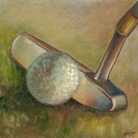 The Putter White Modern Wood Framed Art Print with Double Matting by Harper, Ethan