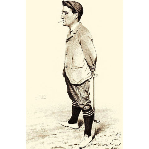 Vanity Fair Golfers II Black Modern Wood Framed Art Print by Spy