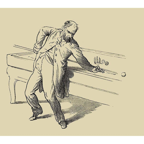 Pool Hall Antics V Black Modern Wood Framed Art Print by Unknown