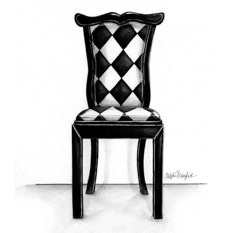 Designer Chair VII Black Modern Wood Framed Art Print with Double Matting by Meagher, Megan