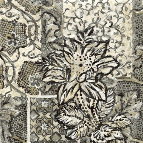 Printed Graphic Chintz I Black Ornate Wood Framed Art Print with Double Matting by Zarris, Chariklia