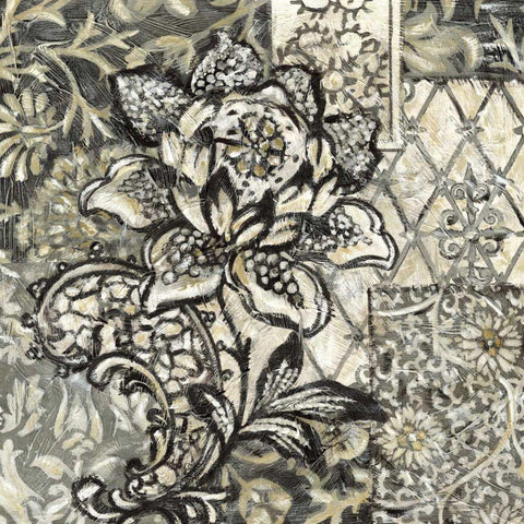 Printed Graphic Chintz II White Modern Wood Framed Art Print with Double Matting by Zarris, Chariklia