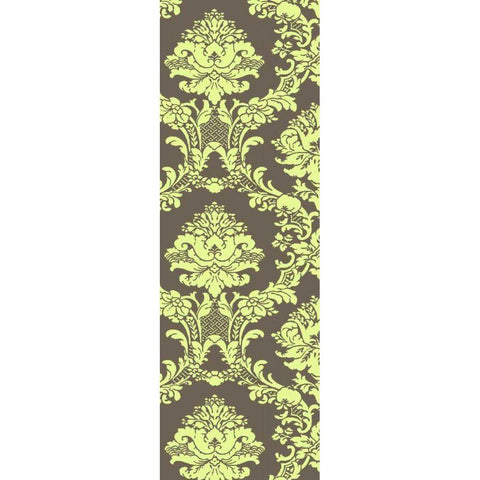 Small Vivid Damask in Green I White Modern Wood Framed Art Print by Vision Studio