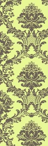 Small Vivid Damask in Green II Black Ornate Wood Framed Art Print with Double Matting by Vision Studio