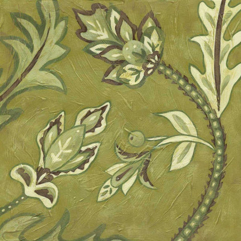 Medium Pistachio Paisley I Black Ornate Wood Framed Art Print with Double Matting by Zarris, Chariklia