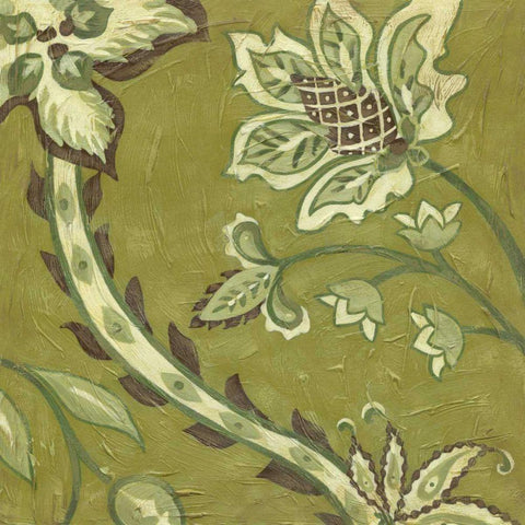 Medium Pistachio Paisley II Black Ornate Wood Framed Art Print with Double Matting by Zarris, Chariklia