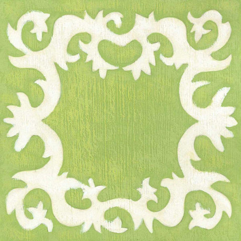 Petite Suzani in Green Black Ornate Wood Framed Art Print with Double Matting by Zarris, Chariklia