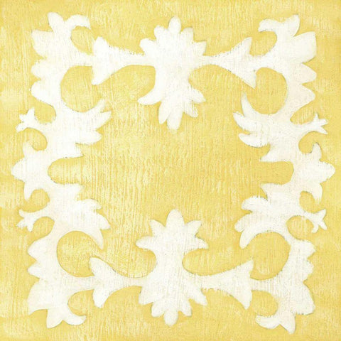 Petite Suzani in Yellow Black Ornate Wood Framed Art Print with Double Matting by Zarris, Chariklia