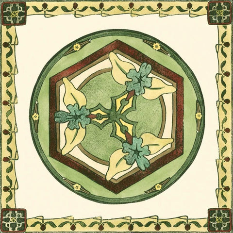 Arts and Crafts Plate I Black Modern Wood Framed Art Print with Double Matting by Vision Studio
