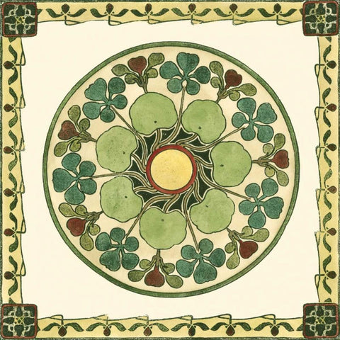 Arts and Crafts Plate II Black Ornate Wood Framed Art Print with Double Matting by Vision Studio