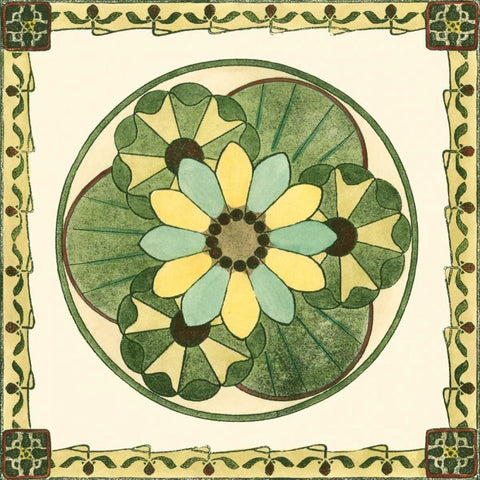 Arts and Crafts Plate IV Black Ornate Wood Framed Art Print with Double Matting by Vision Studio