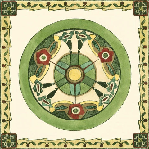 Arts and Crafts Plate VI Black Ornate Wood Framed Art Print with Double Matting by Vision Studio
