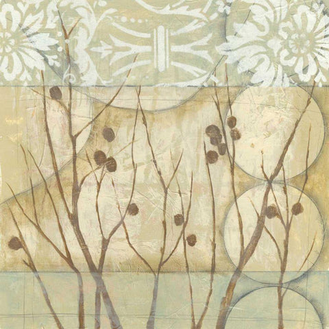 Small Willow and Lace I Black Ornate Wood Framed Art Print with Double Matting by Goldberger, Jennifer