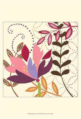 Small Berry Blossom II Black Ornate Wood Framed Art Print with Double Matting by Vision Studio