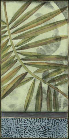 Small Sophisticated Palm II Black Ornate Wood Framed Art Print with Double Matting by Goldberger, Jennifer
