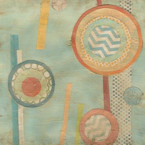 Bits and Pieces III White Modern Wood Framed Art Print with Double Matting by Vess, June Erica