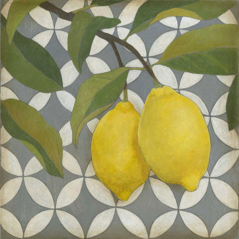 Fruit and Pattern I Black Ornate Wood Framed Art Print with Double Matting by Meagher, Megan