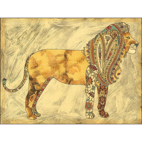 Royal Lion White Modern Wood Framed Art Print by Zarris, Chariklia