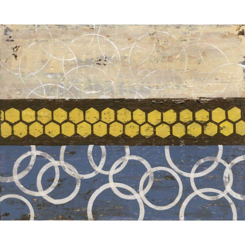 Honey Comb Abstract I Gold Ornate Wood Framed Art Print with Double Matting by Avondet, Natalie