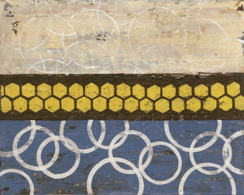 Honey Comb Abstract I Black Ornate Wood Framed Art Print with Double Matting by Avondet, Natalie
