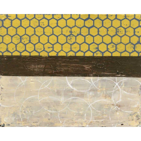 Honey Comb Abstract II Black Modern Wood Framed Art Print with Double Matting by Avondet, Natalie