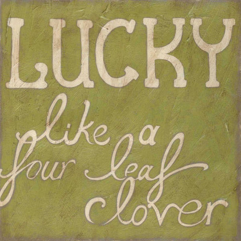 Four Leaf Clover Black Modern Wood Framed Art Print with Double Matting by Zarris, Chariklia