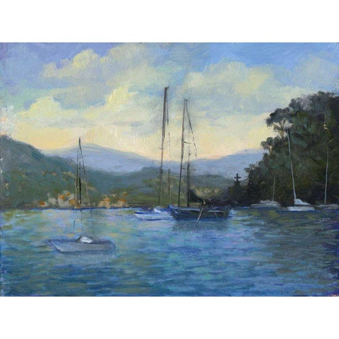 Portofino Bay White Modern Wood Framed Art Print by Weber, Mary Jean