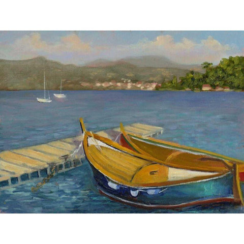 Porto Venere View White Modern Wood Framed Art Print by Weber, Mary Jean