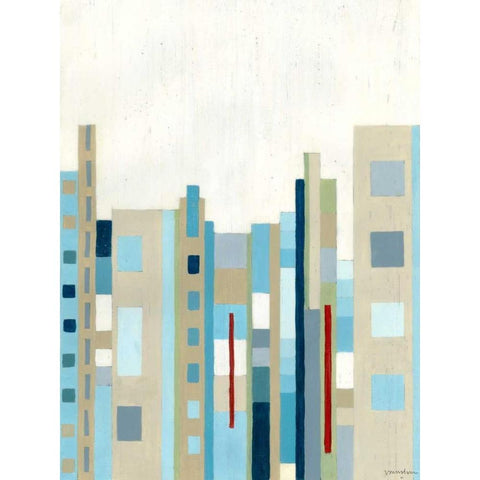 Broadway Horizon II Black Modern Wood Framed Art Print with Double Matting by Lam, Vanna