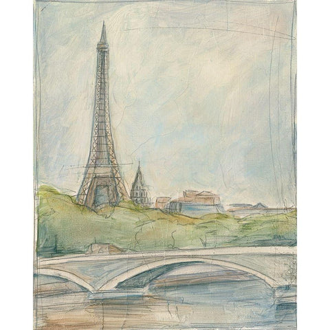 View of Paris III Black Modern Wood Framed Art Print with Double Matting by Harper, Ethan