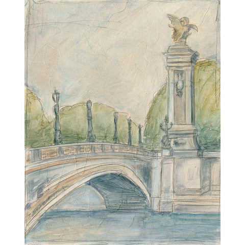 View of Paris V Black Modern Wood Framed Art Print with Double Matting by Harper, Ethan