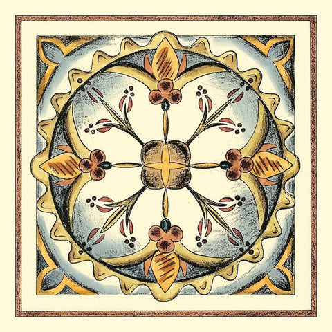 Crackled Cloisonne Tile III White Modern Wood Framed Art Print by Zarris, Chariklia