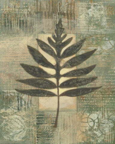 Leaf Textures I Black Ornate Wood Framed Art Print with Double Matting by Wyatt Jr., Norman