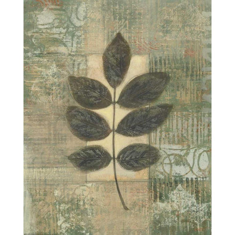Leaf Textures II Gold Ornate Wood Framed Art Print with Double Matting by Wyatt Jr., Norman