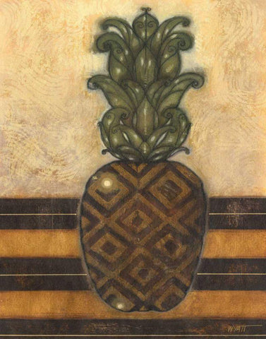 Regal Pineapple I Black Ornate Wood Framed Art Print with Double Matting by Wyatt Jr., Norman