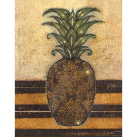 Regal Pineapple II White Modern Wood Framed Art Print by Wyatt Jr., Norman