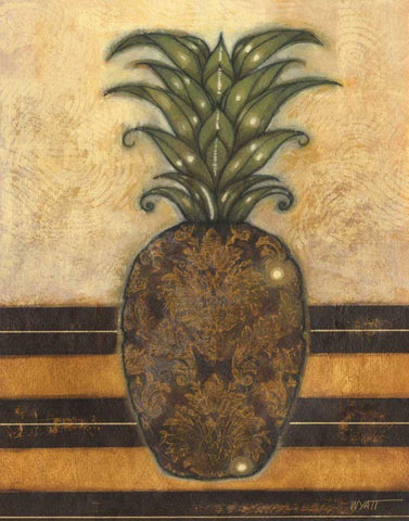Regal Pineapple II Black Ornate Wood Framed Art Print with Double Matting by Wyatt Jr., Norman