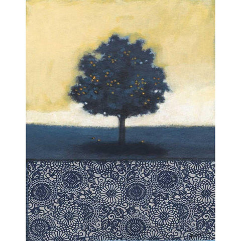 Blue Lemon Tree I Black Modern Wood Framed Art Print with Double Matting by Wyatt Jr., Norman
