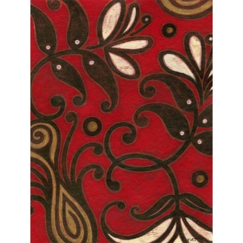 Scarlet Textile II White Modern Wood Framed Art Print by Wyatt Jr., Norman