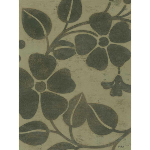 Sage Textile II Black Modern Wood Framed Art Print with Double Matting by Wyatt Jr., Norman