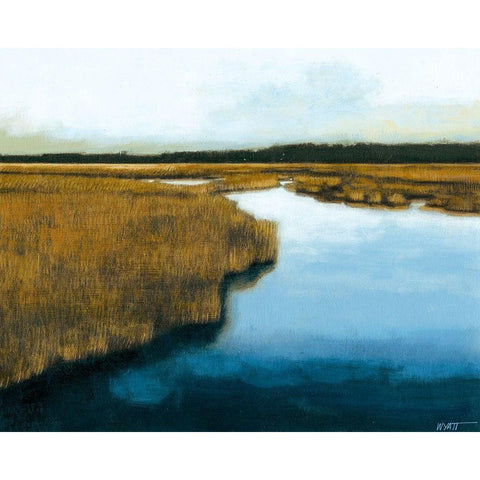 Wet Lands I White Modern Wood Framed Art Print by Wyatt Jr., Norman