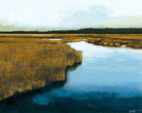 Wet Lands I White Modern Wood Framed Art Print with Double Matting by Wyatt Jr., Norman