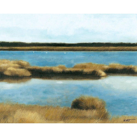 Wet Lands II White Modern Wood Framed Art Print by Wyatt Jr., Norman