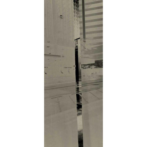 City View II Black Modern Wood Framed Art Print with Double Matting by Ling, Tang