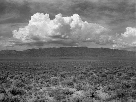 Mountains and Clouds II White Modern Wood Framed Art Print with Double Matting by Christensen, Jim