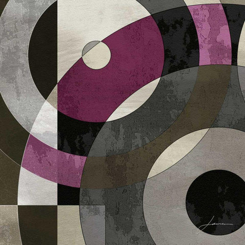 Concentric Squares I Black Ornate Wood Framed Art Print with Double Matting by Burghardt, James
