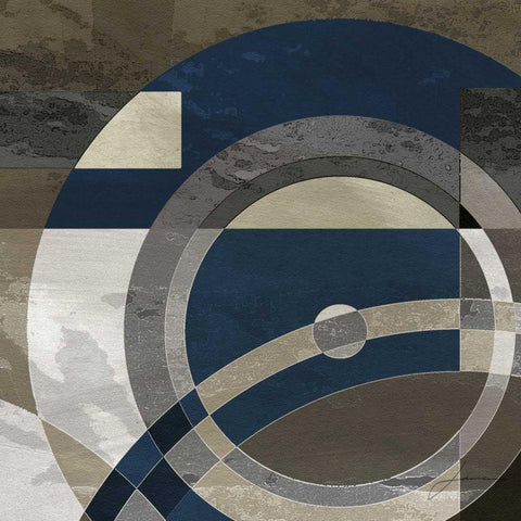 Concentric Squares II Black Ornate Wood Framed Art Print with Double Matting by Burghardt, James