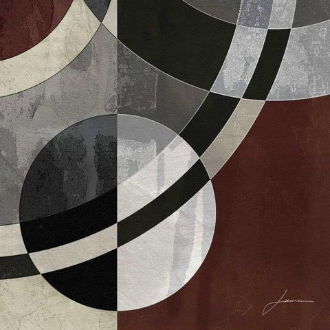 Concentric Squares III Black Ornate Wood Framed Art Print with Double Matting by Burghardt, James