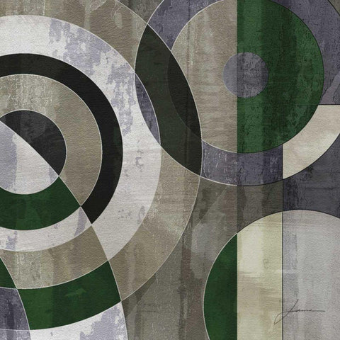 Concentric Squares IV Black Ornate Wood Framed Art Print with Double Matting by Burghardt, James
